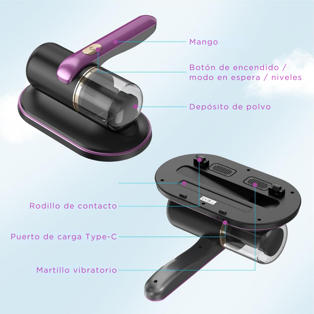 🦠 MiteMax Pro™ | Aspirador Antiácaros UV (+ 2 paños de microfibra de regalo) 🎁